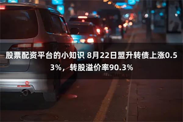 股票配资平台的小知识 8月22日盟升转债上涨0.53%，转股溢价率90.3%